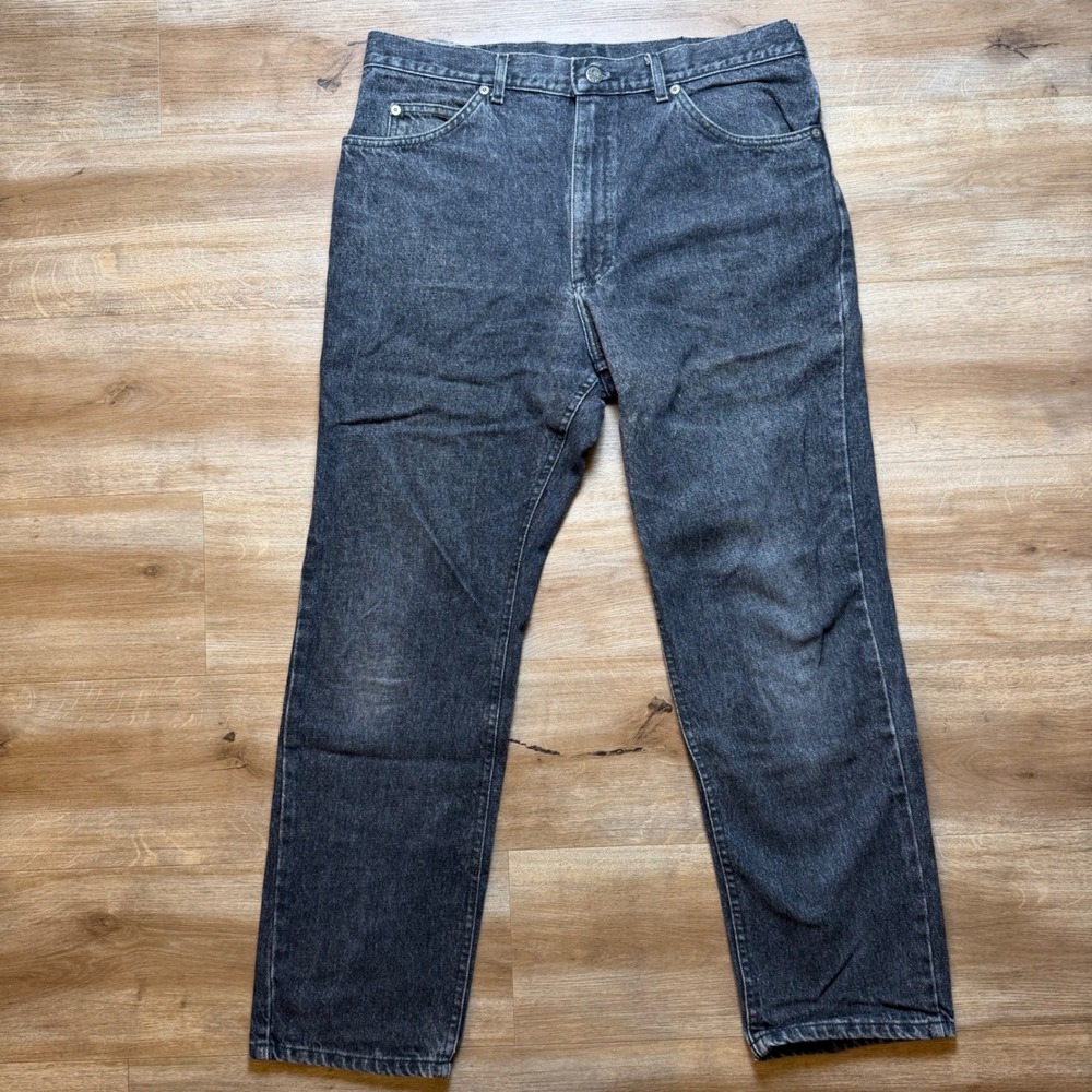 Vintage Lee Riders Jeans Men 34x29 Black Made in USA Straight Leg Union 80s 90s